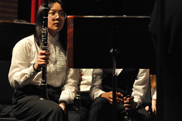 Students performing at the 2023-2024 All County Band Concert